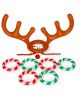 Надуваемата игра Legami - Oh My Deer има кафява еленска рога, червен клоунски нос и шест червено-зелени шарени пръстена - идеален подарък Коледа - подредени на бял фон.-4-thumb