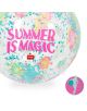 Надуваема топка с брокат Legami - Summer is Magic: прозрачна плажна топка с цветни рибки, брокат и балончета, розов надпис "SUMMER IS MAGIC"-идеален летен аксесоар за забавление! Иконка показва размера й.-2-thumb
