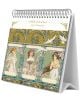 Настолният календар Grupo Erik - Art Nouveau 2026 е спираловиден календар с три илюстрирани жени в ефирни рокли сред флорални орнаменти-перфектен подарък за ценители на изкуството.-1-thumb
