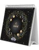 Настолен календар Grupo Erik - Astral, 2026 година: с лунни фази, звезди и флорални елементи на тъмен фон. Стои изправен с горна спирала-идеален избор за фенове на астрологията.-1-thumb