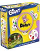 Кутия на настолна игра Dobble Giant с цветни символи върху картите и голямо розово лого на ръката на жълт фон. Налична в книжарница Orange, тя показва игра на открито и е подходяща за деца на възраст от 6 години.-1-thumb