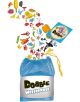 Синя мрежеста торбичка с надпис „Настолна игра: Dobble Waterproof, водоустойчива“ е идеална за карти за плаж – от нея излитат картите „Dobble“ и цветни символи – като животни, слънце и различни предмети – заедно с една карта „Dobble“ и книжка с правила за-2-thumb