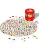 Кръгла настолна игра с цветни илюстрирани плочки е заобиколена от жетони и карти. Наблизо е червената шестоъгълна кутия Educa Линкс, 400 картинки с илюстрация на тигър.-2-thumb