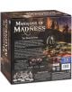 Задната част на кутията на настолната игра Mansions of Madness (Second Edition) представя лавкрафтианския ужас с детайлни компоненти, пластмасови фигури и карти, акцентирайки върху кооперативния ѝ характер.-6-thumb
