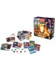 Кутия и компоненти на настолна игра Naruto Shippuden: Ninja Fights, включваща илюстрирани карти с различни герои, жетони и жива кутия с Наруто, Акацуки и други аниме фигурки в екшън пози.-3-thumb