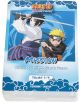 Купчина карти Naruto Shippuden: Ninja Fights със Саске и Наруто на корицата, френски текст "Mission - Avant la Quatrième Grande Guerre Shinobi - Tours 1-4", синьо-бял облачен кант - идеални за феновете на Akatsuki или стратегическа игра.-4-thumb