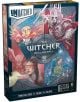 Корицата на кутията на Настолна игра Unmatched: The Witcher - Realms Fall, с илюстрирани героите Енефер, Трис, Ередин и Филипа в динамични пози с мистични и фентъзи елементи. Предлага се в книжарница Orange.-1-thumb
