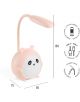 Настолна лампа Miquelrius Back2Fun – Панда, розова: LED лампа с гъвкаво рамо, USB A–C зарядно и 4 часа автономна работа. Подходяща като нощна лампа за детска стая. Размери: 180×85×75 мм. Функционални икони отдясно.-3-thumb