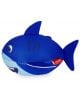 Неопренова плаваща топка Legami - Shark е синя топка с усмихнато акула лице, тъмносини перки, бели зъби и червен етикет - идеална играчка за вода, подходяща за игри в басейна.-1-thumb