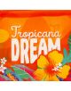 Привличащ вниманието оранжев фон с бял текст "Несесер Legami - Tropicana Dream", подчертан от ярки тропически цветя и листа - идеален за вашето плажен несесер вдъхновение.-4-thumb