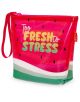 Несесер Legami - Watermelon: плажен несесер във форма на диня с надпис "Too Fresh to Stress", червен цип и странична дръжка за китката.-2-thumb
