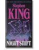 Корицата на книгата "Нощна смяна", сборник с ужаси от Стивън Кинг. Дизайнът показва звездно нощно небе и съзвездия над тъмни дървета, а заглавието е изписано с удебелен шрифт. Включва разказа "Децата на царевицата.-thumb