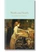 Корицата на "Север и Юг" (Macmillan Collector's Library) изобразява младо момиче, работещо на стан в затънтена фабрика, което отразява индустриалната тематика на романа.-thumb