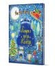 Ярка корица на детска книга със заглавие "Нощта преди Коледа" на кирилица включва празнично коледно изкуство: Дядо Коледа с шейна, украсена елха, подаръци, чорапи, къщи, звезди - намек за вълшебна поема.-1-thumb
