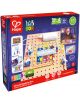 Цветна кутия с Образователен комплект Hape LabBox - Изследване на вериги, 34 части, показва електрически компоненти и дете в експеримент. Подходящ за деца 8-99 г., с 12 урока и 30+ проекта-идеален за обучение по електроника.-1-thumb