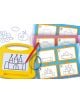 Образователен комплект Lisciani Giochi Carotina - Забавни упражнения с първи думи съдържа жълта изтриваема дъска със синя писалка, карти за рисуване на къща, бутилка и замък и фон със сини рисунки - чудесен избор за учене.-3-thumb