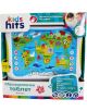 „Образователен таблет Kids Hits Атлас“ е цветен образователен таблет за деца на възраст 3+ години, на който е изобразена карта на света с илюстрации на животни и забележителности. На опаковката му има текст на руски език, музикални ноти, икони, а също так-thumb