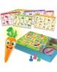 Образователна интерактивна игра Lisciani Giochi Carotina - 1000 въпроса включва цветна дъска, спинър, пешки, карти с животни, предмети и букви - забавен и образователен комплект за деца.-2-thumb