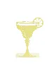 Жълтият ограничител за книги Balvi - Коктейл е с форма на силует на маргарита със резен цитрус, коктейлен дизайн и равна основа - идеален подарък за любители на миксологията, срещу бял фон.-2-thumb