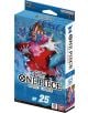 Кутия на "Карти за игра One Piece: ST-23", на която клоунът Баги е в динамична поза на син и червен фон. Върху опаковката ясно се виждат обозначенията на марката, възрастовата категория и подробностите за OP-11 буустър пакет.-thumb
