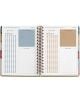 Седмичен тефтер - Оргайзер Микелиус Арно Дюфур Букет 2026 има двустранични таблици с ежедневни навици, основни приоритети, бележки "Запази датата" и месеци с раздели за годишно планиране, както и пунктиран контролен списък за проследяване на целите ви.-3-thumb