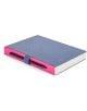 Синьо-розов 2026 тефтер-органайзер Miquelrius Back To Basic Lineas Marino, ден на страница, с мрежест модел на корицата, се затваря с черна химикалка в еластичната примка, прикрепена към гръбчето.-6-thumb