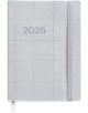 Седмичен тефтер - органайзер Miquelrius Basic Cuadros Silver 2026 има капак с мрежест десен, десен ластик и долна лява лента-идеален като дневник 2026 или бележник органайзер.-1-thumb