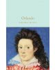 Корица на "Орландо" (Macmillan Collector's Library): класическо издание с портрет на човек с дълга тъмна коса, бледа кожа и бяла накъдрена яка на син фон. Заглавието и авторът се появяват горе.-thumb
