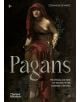 Корица на книгата "Pagans: Визуалната култура на езическите митове, легенди и ритуали" е изобразена жена в класическа роба с червен воал, която държи клонка с листа, седнала върху камък, отразяващ богатството на езическата култура.-thumb