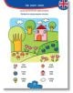Пъстрият работен лист от "Първи думи на английски" показва къща, дървета, цветя, храсти и гъби. Групите на всеки обект с числата от едно до десет на английски език правят ученето забавно за деца-идеално за учене чрез игра.-4-thumb