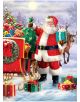 Дядо Коледа в снега до червена шейна, пълна с подаръци и плюшено мече, с елен зад него - всичко това във великолепния Пъзел Eurographics - Дядо Коледа, 1000 части, перфектен коледен подарък!.-4-thumb
