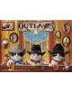 Три котки с каубойски шапки седят на бар в салон под табела "Outlaws" и снимки на уестърн котки. Тази цветна сцена е изобразена върху пъзел Eurographics - Салон, 500 части.-2-thumb
