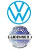 Синьо лого на Volkswagen над сребристо-синя емблема "Официално лицензиран продукт", идеално за феновете на пъзела на Eurographics "Пъзел Eurographics - VW Бъди щастлив, 1000 части.-5-thumb