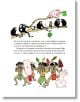 На една страница от „Книжка със стикери: Пипи в Южното море“ са изобразени анимационни маймуни на дърво, а под тях танцуват хора в племенни носии, с маски и барабани. Текстът е на български език, а някои фигури са номерирани.-3-thumb