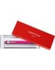 Метална флуорово-розова писалка Caran d'Ache 849 Metal Fluo Pink е изложена в бял калъф с отворен червен капак, с логото на марката с бели букви - предлага се в книжарница Orange.-2-thumb