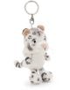 Плюшен ключодържател Nici - Снежният леопард Eleni: пухкав аксесоар с бяло-сиви петна, черни уши, розов нос и метален пръстен, който впечатлява със своята сладка и приятелска визия.-1-thumb