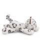 Плюшена магнитна играчка Nici Snow Leopard Eleni с бели и сиви петна, легнала с изпънати крака и свита опашка, изработена като плюшен магнит Nici - Снежният леопард Eleni.-3-thumb