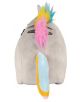 Сива плюшена играчка Aurora Pusheen The Cat - Unicorn, 24 см, погледната отзад, с цветна грива в розово, жълто и синьо и подходяща опашка - идеална за всеки фен на Pusheen Unicorn. Черни зашити линии подсказват мустаци.-3-thumb