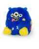 Плюшена играчка Legami - Monster с яркосиня и жълта козина, три очи, малки рогца и усмихнато лице с езиче-идеален подарък за любим човек.-2-thumb