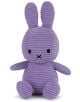 Плюшена играчка Miffy Eco Corduroy - лилав заек, 23 см, с дълги уши и черни очи, седи изправен на бял фон.-1-thumb