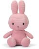 Плюшена играчка Miffy Eco Corduroy - розов заек, 70 см, с мека розова кордура, дълги прави уши, черни кръгли очи и малка X-образна уста, стои изправен на бял фон.-1-thumb