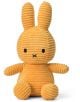 Плюшена играчка Miffy Eco Corduroy - жълт заек, 33 см, с дълги изправени уши, бродирани черни очи и X-образен нос и уста. Седи изправенa с разперени ръчички. Изработена от рипсено кадифе.-1-thumb