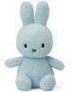 Плюшена играчка Miffy Terry - светлосин заек, 23 см, със стояща поза, дълги уши и характерно Х-образна муцунка на фона на бял фон.-1-thumb