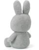 Плюшената играчка Miffy Terry - светлосив заек, 33 см от Bon Ton Toys, седи с гръб към камерата и показва пухкавото си тяло, клепналите ръчички и дългите уши - чудесен подарък за бебе на бял фон.-3-thumb
