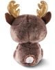 Плюшена играчка Nici - Елен, 15 см, с мека кафява козина, златни рога, малки кафяви уши и бял край на опашката, изглед отзад.-4-thumb