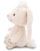 Мека, кремава плюшена играчка Nici - кремаво зайче, 20 см седи изправено с дълги клепнали уши, розов нос и флорални лапички-идеален подарък за деца или за великденска кошничка.-3-thumb