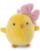 Кръгла, жълта плюшена Плюшена играчка Nici Molang - Пиле Piu Piu, 16 см с малки крилца, оранжеви крака и голяма розова панделка-идеален подарък за фенове на Molang!.-2-thumb