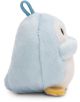 Малък, плюшен синьо-бял пингвин Плюшена играчка от колекцията Nici Mymochi Minis, със синя примка отгоре и жълти крачета, показан в страничен профил. Предлага се в книжарница Orange.-2-thumb
