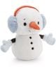 Плюшена играчка Nici - Снежен човек, 15 см, с блестящи черни копчета, сини ушанки и ръкавички, оранжев морковен нос и меко бяло тяло - идеален за гушкане!.-1-thumb
