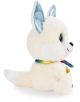 Плюшена играчка Nici - Снежната лисица Nounuk, 15 см: бяла лисица с големи черни очи, сини уши и шарен шал, седнала надясно.-2-thumb